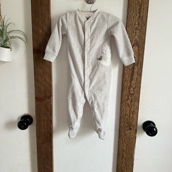 Carter’s Baby Boy Fox Snap Fleece Footies Sleep & Play EUC size 9 Months - Picture 5 of 9